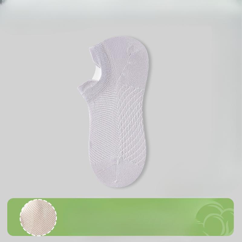 Boneless Women's Socks, Mesh Breathable Solid Color Boat Socks, Antibacterial and Deodorizing Combed Cotton Short Tube Anti-drop Heels Women's Socks