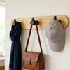 Bamboos And Stainless Steel Hook For Hanging Towels Clothes Decorative Coat Rack Wall Mounted Key Organizer
