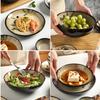 1Pc Vintage Bamboo Leaf Ceramic Bowl Salad Plate Exquisite Ceramic Cutlery Household Noodle Bowl Western Steak Cake Sushi Plate