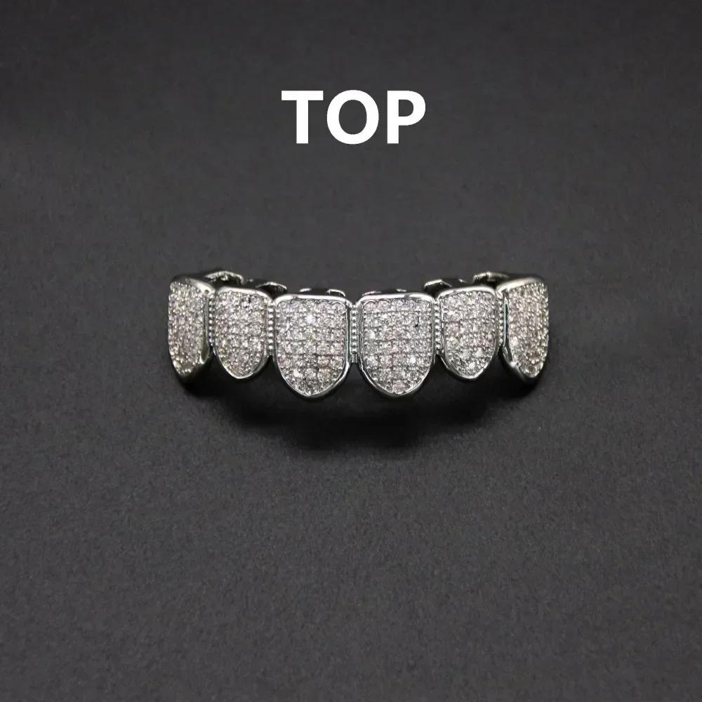Teeth Grillz Set for Unisex Top Bottom Mouth Silver Teeth Grills Tooth Cap Removable Dental Body Jewelry