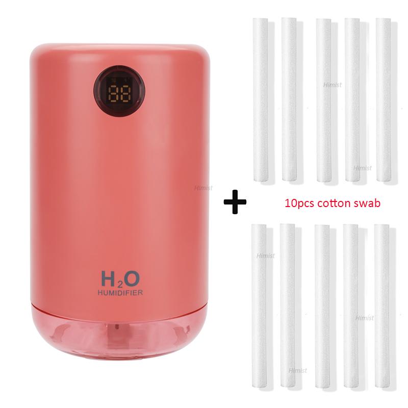 Drahtloser Ultraschall-Luftbefeuchter 500 ml, 2000 mAh, tragbarer Aroma-Wassernebel-Diffusor, Akkulaufzeit anzeigen, Aromatherapie-Humidificador