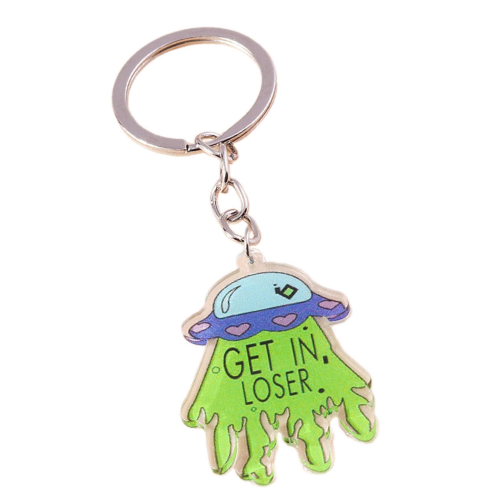 

Стильный акриловый брелок НЛО Минималистичный научно-фантастический дизайн Легкий Элегантный аксессуар для ключей Подарок Незаменимый для повседневного использования зелёный