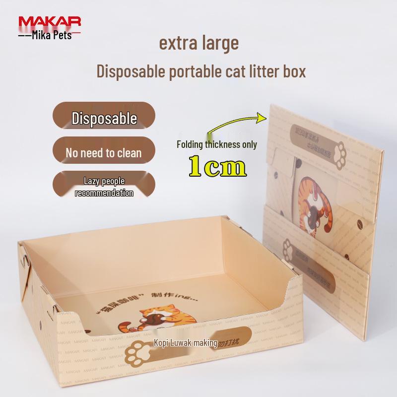 Meika Large Portable Folding Cat Litter Box - Disposable & Thickened Cat Toilet for Travel