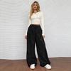 Women's Casual And Fashionable Elastic Waist Loose Wide Leg Pants