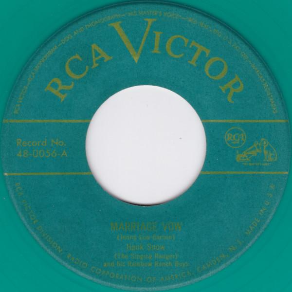 

7-дюймовая пластинка ХЭНК СНОУ THE RAINBOW RANCH BOYS Клятва в браке 480056 RCA Victor 1949 США Кантри/Фолк Б/у