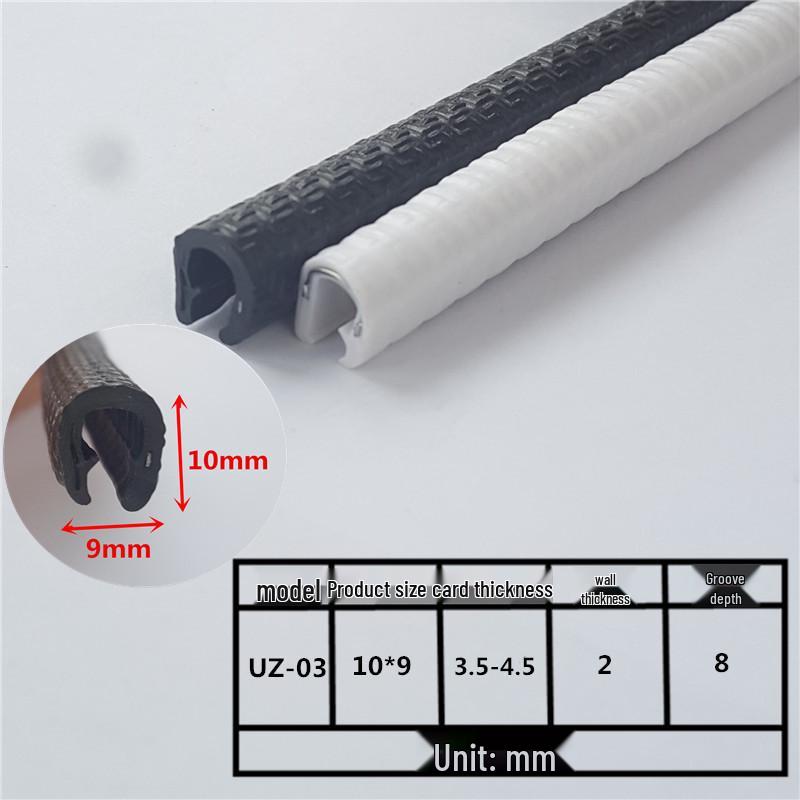 U-formad gummitätningskantlist för metallskydd