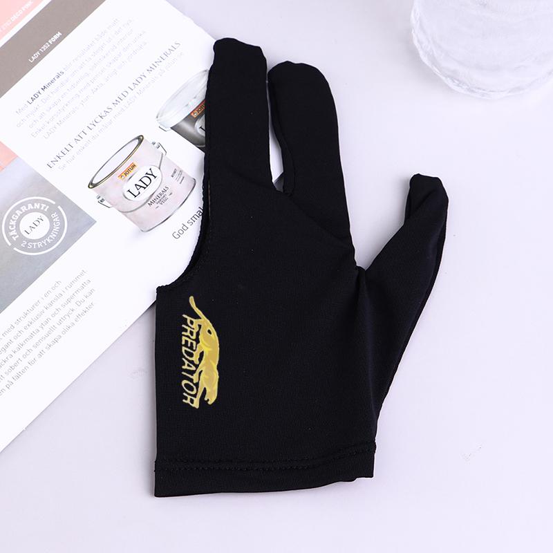 Three Fingers Full-Finger Snooker Pool Cue Billiard Glove for Left Hand Lycra чёрный