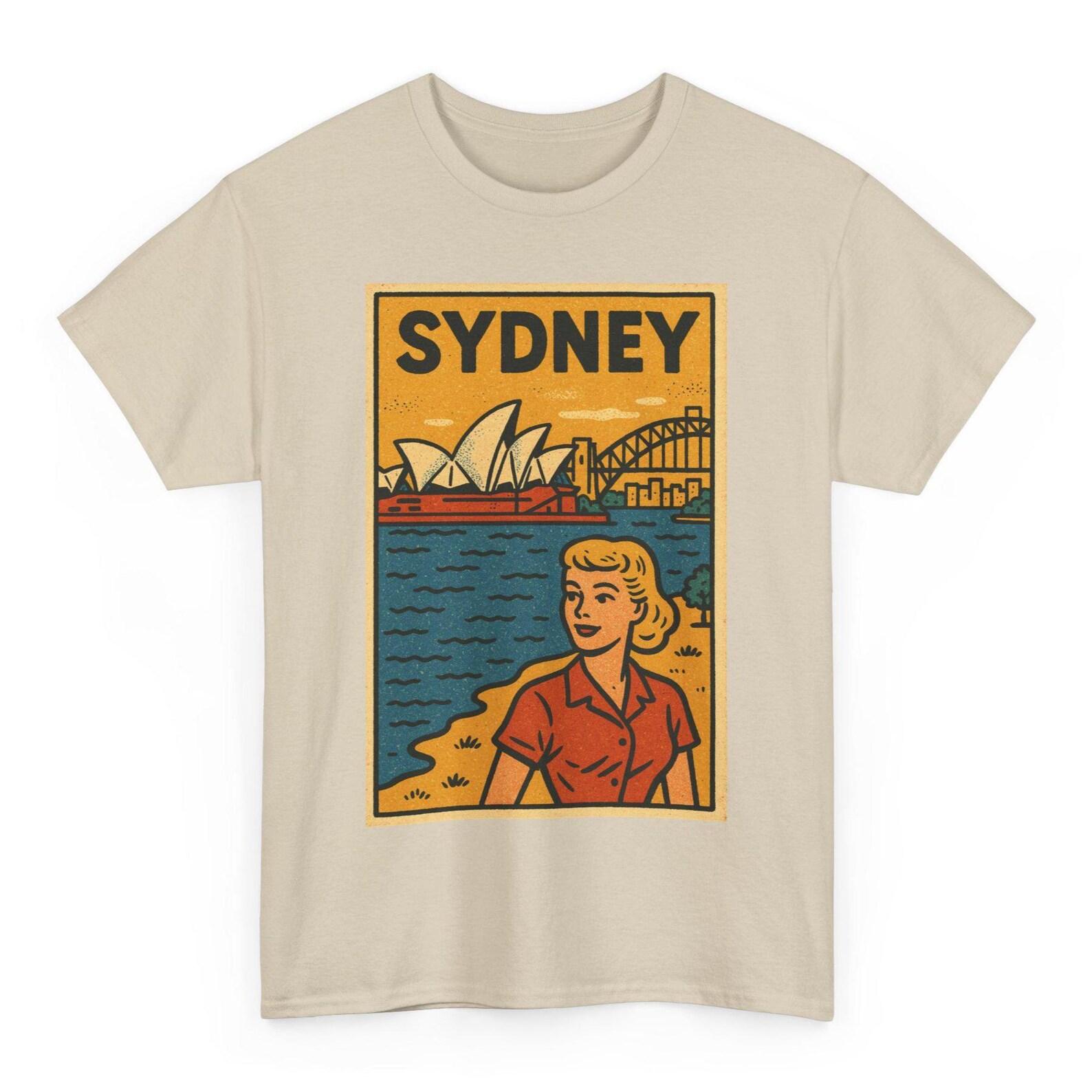 Sydney T Shirt Unisex | Retro Comic Style Aussie Coastal Tee | Vintage Opera House Graphic | Gift for Travelers Ocean Dreamers 3XL