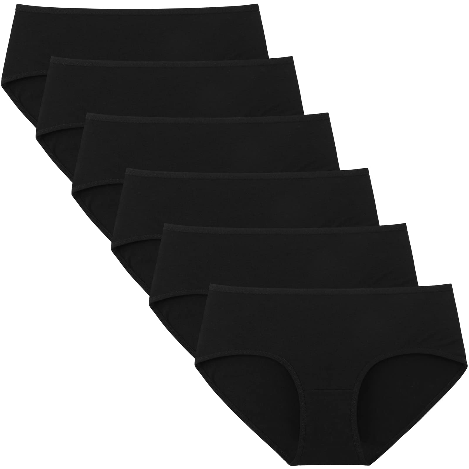 

INNERSY Regular Size Women s Low-Rise Panties, 6-Pack, Cotton, Breathable, Comfortable, M-4L (Black, M) чёрный