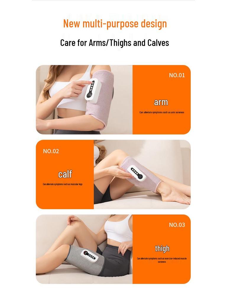 Air Pressure Hot Compress Calf & Leg Massager for Home Use - Relieve Soreness with Kneading Action
