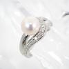 [Pre-owned] POLA/Pt900 Akoya Pearl/Diamond Ring/Size 12/j36-1