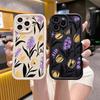 Gold Tulips with Purple Flowers Phone Case for Xiaomi Redmi Note 14 13 12 11 10 9 8 7 Pro Shockproof Anti-Slip Soft TPU Cover