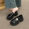 British Style Thick Heel Platform Mary Jane Shoes Velcro Small Leather Shoes JK Uniform Single Shoes 2025 Autumn New Women's Shoes