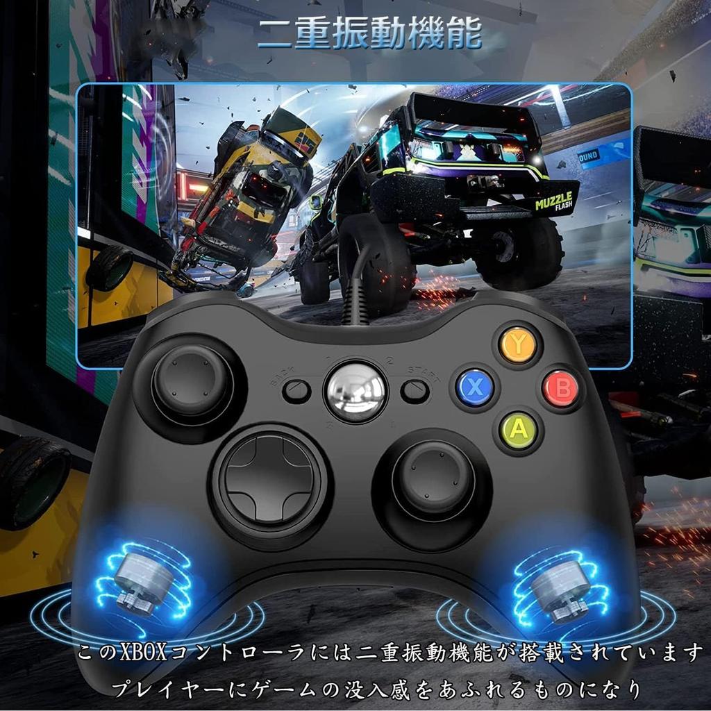 Elnicec Wired Xbox Controller New Xbox 360 PC Wired USB No Ergonomic Dual Upgraded Compatible with Microsoft Xbox Slim Windows and Includes 2 Assist