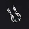 Elegant Mermaid Design earrings created pear 5*7mm emerald Nano 925 sterling silver jewelry for women proposal and banquet gift