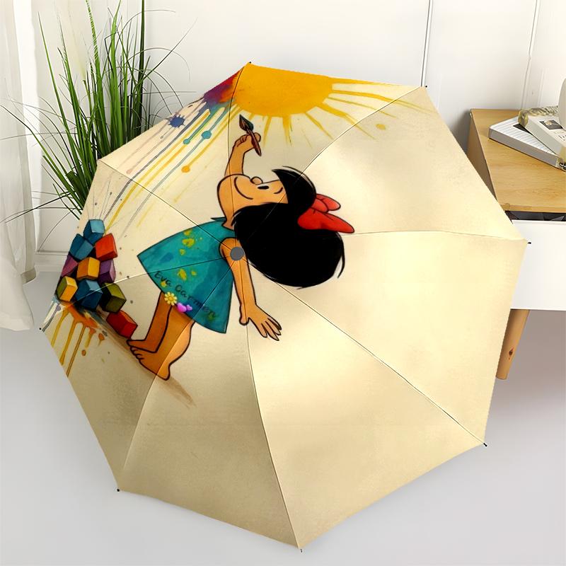 1pc Mafalda Umbrella Portable 8-rib Structure Suitable for All Seasons, Home, Travel, Outdoor Umbrella