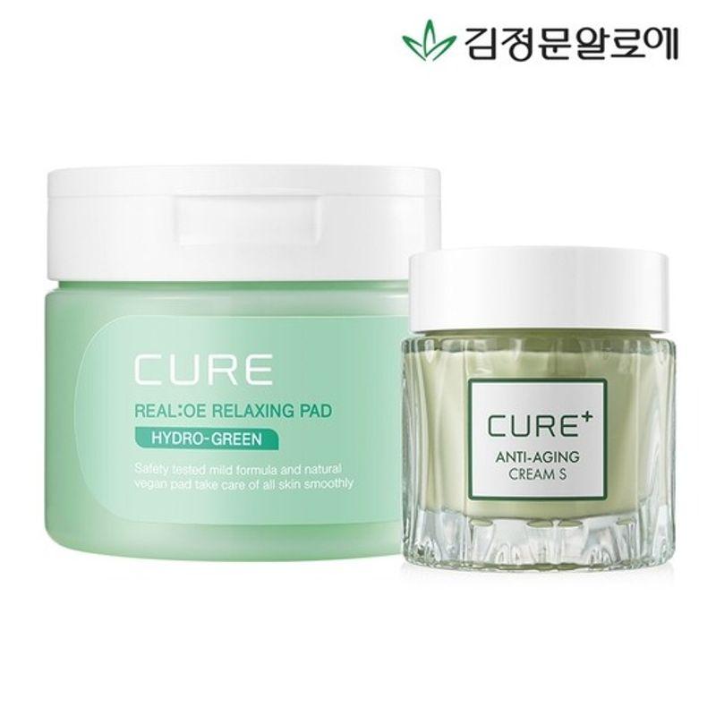 [Kim Jungmoon Aloe] Cure Phytogreen Relaxing Toner Pad + Anti-aging Cream