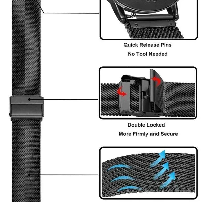 22mm pasek do bransoletki do zegarka OnePlus 2 Smartwatch pasek ze stali nierdzewnej do zegarka OPPO X metalowa opaska na nadgarstek Correa