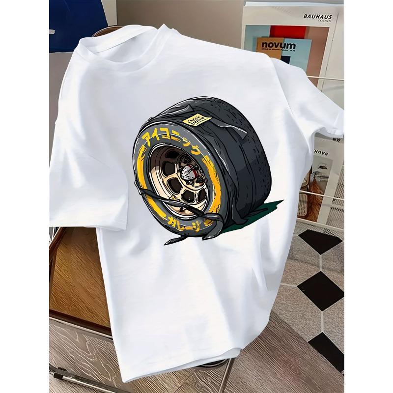 Kids Crewneck Short Sleeve T-Shirt, Car Tire Print 110
