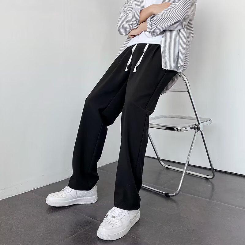 Korean Version of Trendy Drape Suit Pants Men's High-end Ruffian Handsome Straight Loose Spring and Autumn Casual Trousers Small Western Trousers