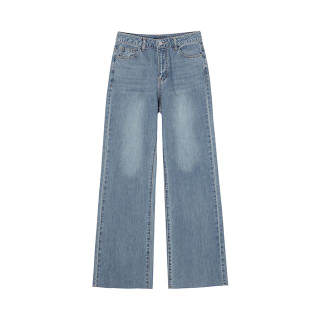 LAP Long Slim Washed Raw Bootcut Pants Aq2Dp567
