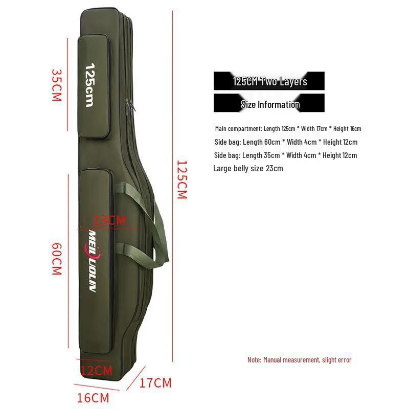 Large Wear-Resistant Fishing Bag, Two or Three Layers, 80-130 cm, Free Shipping