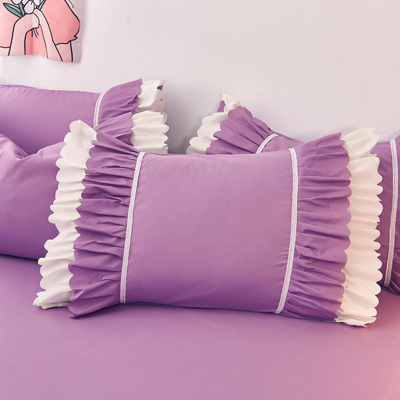48*74cm Princess Style Pink Cake Layered Lace Pillowcase Splice Ruffle Edge Pillowcase European Style Hotel Home Bedding PillowsProtective Covers