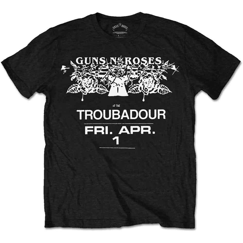 Rockoff Trade Men s Guns N Roses Troubadour Flyer T-Shirt, Black, Large S