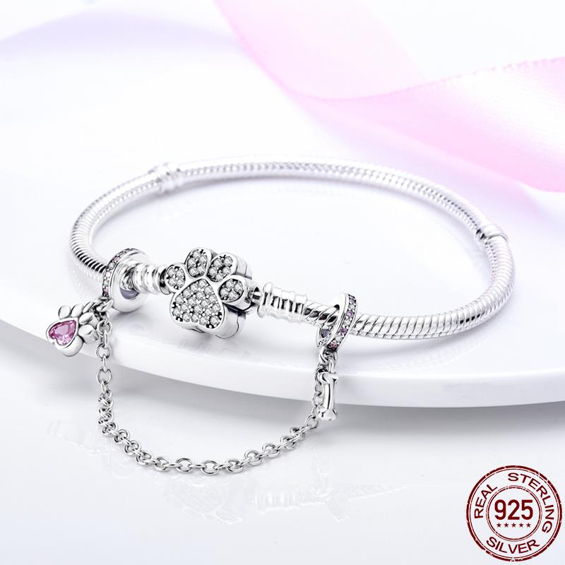 Compatible With 3mm Bracelet High Quality Fine Jewelry Secure Fastening Clip Copper Metal Dragonfly Durable Rubber Stopper Secure Safety Chain Charm
