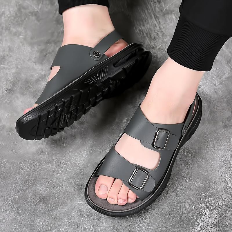 Fashion Soft Sole Leather Sandals Mens Comfortable Dual-purpose Slipper Summer Sandals Trending Man Breathable Leather Designer Sandals