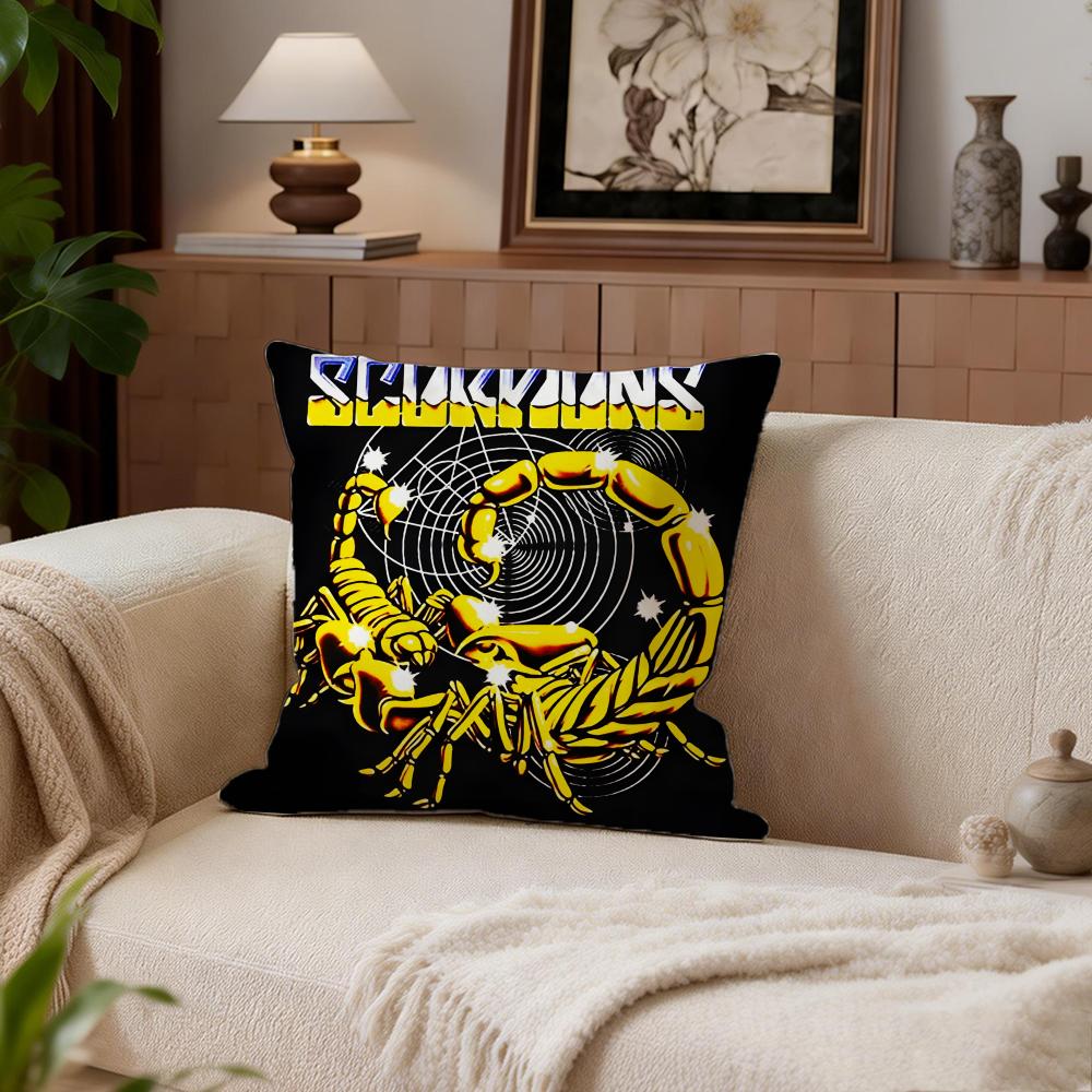 Music Scorpions Cushion Cover Cushion Cover Set 4Pcs 50x50 45x45 40x40 Pillowcase Decorative Sofa Home Decor