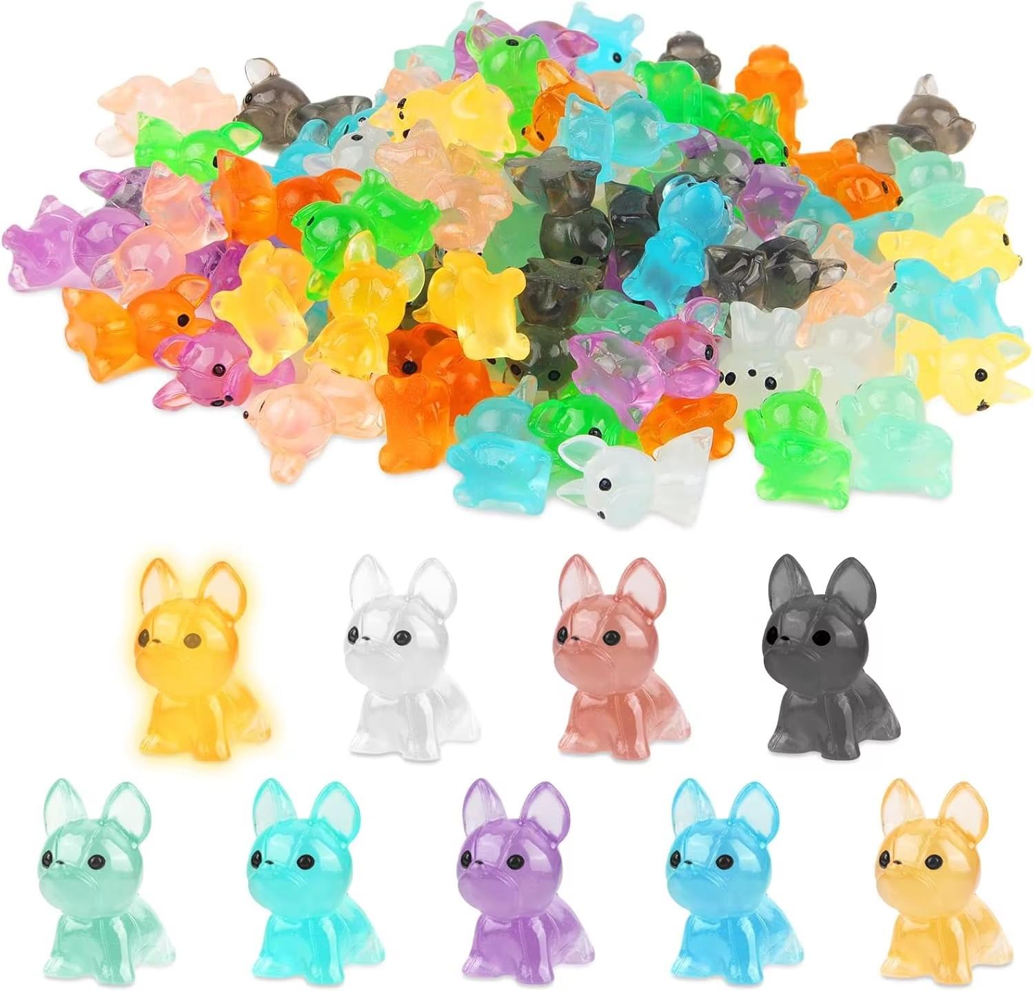 

10/20pcs Luminous Mini Resin Pet Dog Figurines Glow in The Dark Puppy Animal Small Ornament designed for DIY Fairy Garden Glass Bo -A7930