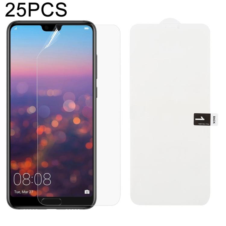 25 PCS Soft Hydrogel Film Full Cover Front Protector with Alcohol Cotton + Scratch Card for