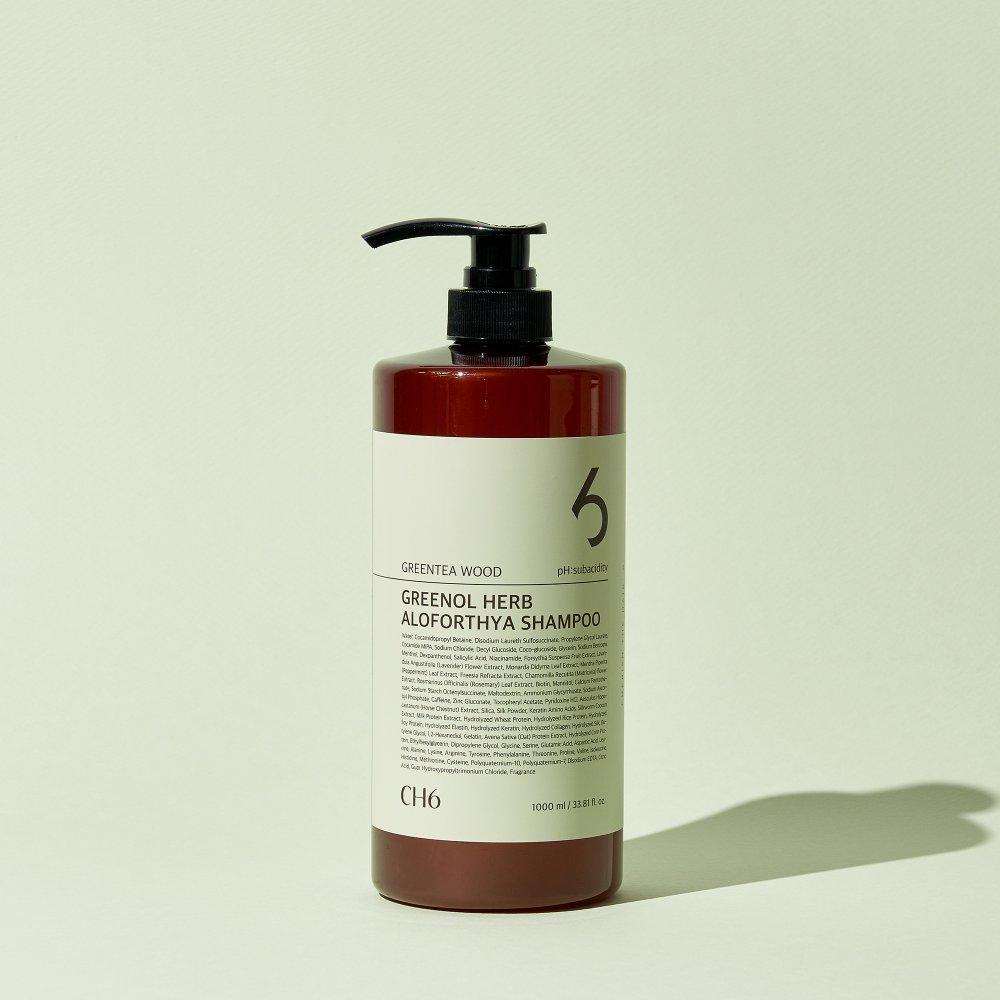 Greenol Herb Alopocia Anti-Hair Loss Shampoo Green Tea Wood Scent 1000ml, 2ea