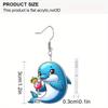 Vocation Coastal Dolphin Acrylic Earrings for Women, Tropical Beach Theme Drop Earrings, Design for Daily and Party Wear