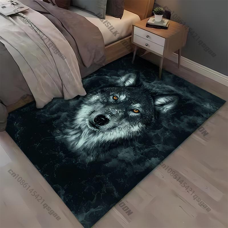 Handsome Wolf Printed Carpet Yoga Mat Game Room Bedroom Beautiful Anti -slip Carpet Rugs Living Room Decoration Chambre