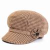 WTEMPO Wide-brimmed Solid Color Plaid Printed Hats Women Autumn Winter Bowknot Retro Vintage Cold-proof Windproof Hats