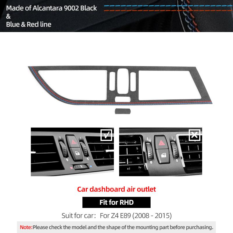 

For BMW Z4 E89 2009-2016 Made of Alcantara Car Interior Center Console Air Vent Outlet Trim Frame Sticker Tuning Accessories Red Blue RHD