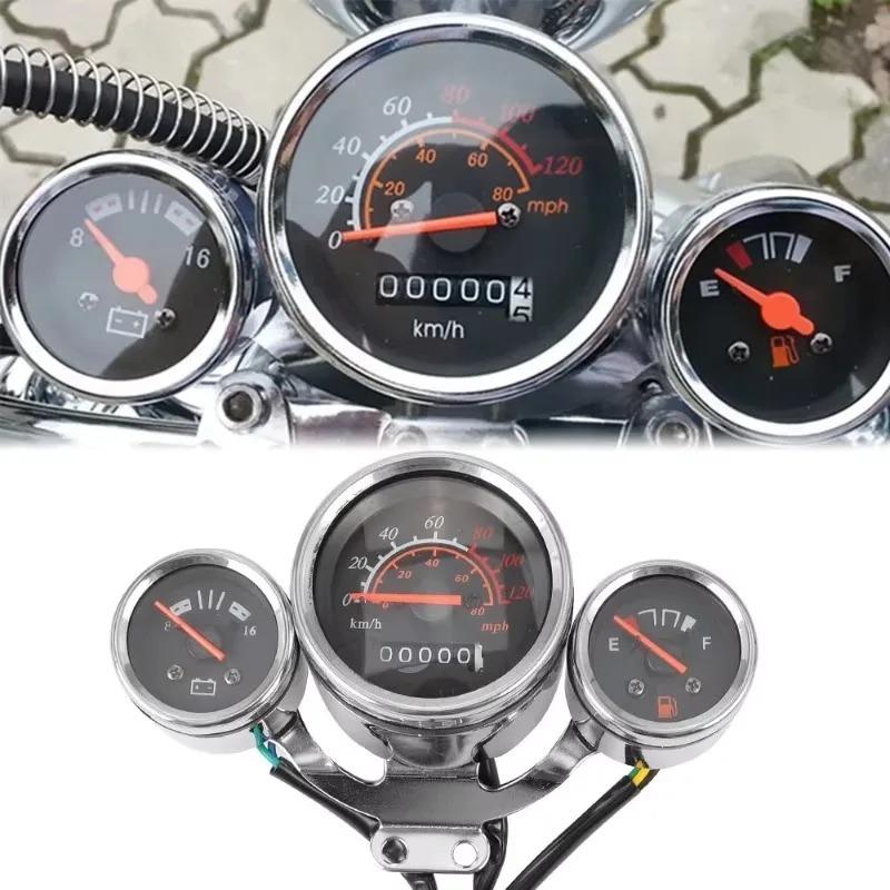 Motorcycle Instrument Digital Tachometer Speedometer Odometer Meter Motorbike Voltmeter Fuel Gauge Kit Fits for Universal