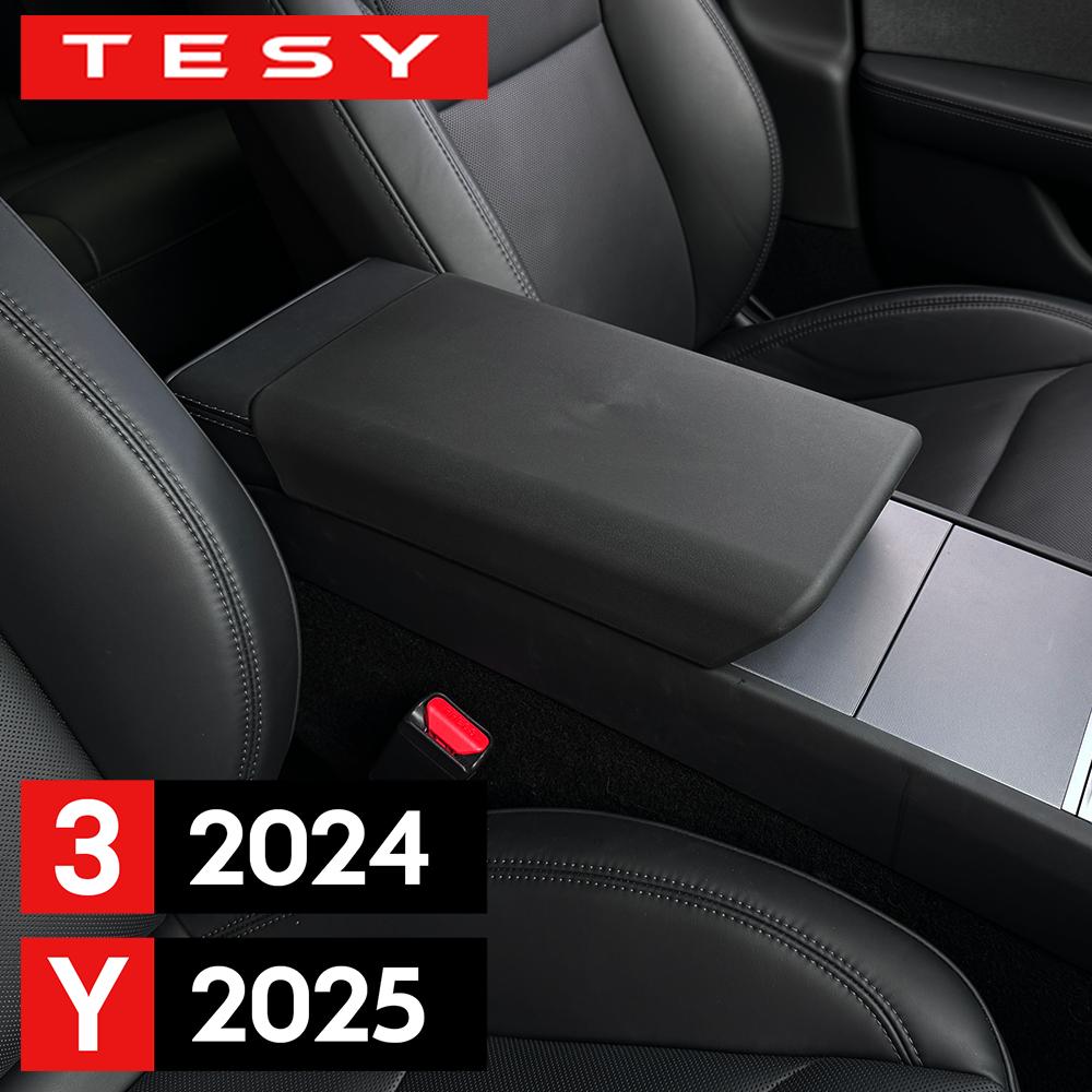 For Tesla Model 3 Highland 2024 TPE Soft Case Car Center Console Arm Rest Lid Auto Central Armrest Box Pad Cover Accessories