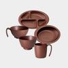 Skater Rice with Wood Grain Plastic Made with Biomass Microwave and Dishwasher Easy-to-Grip Bowl, 370ml, Handle, Brown, Handle, Materials, Safe,
