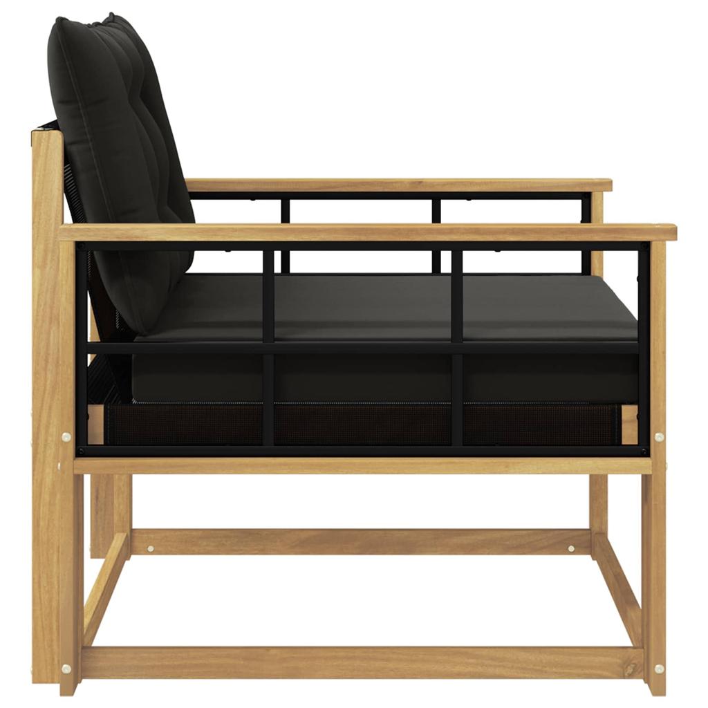 Outdoor Sofa Set Solid Acacia Wood and Textilene White