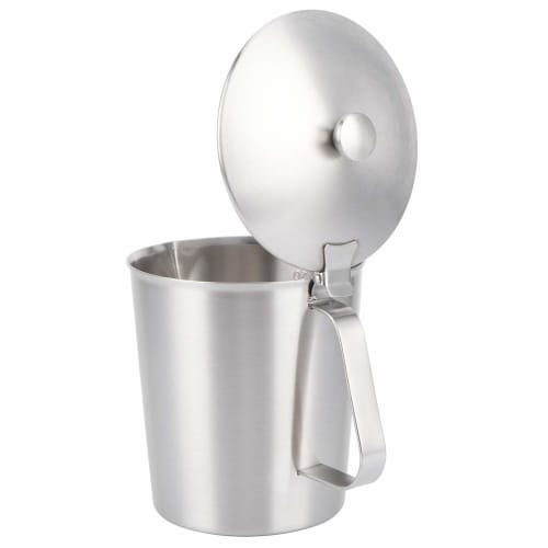 Coffee Latte Cup - Thick 304 Stainless Steel Measuring Cup - Milk Frothing Jug with Scale Cover - For Espresso, Latte Art, and Frothing Milk (1000ml W