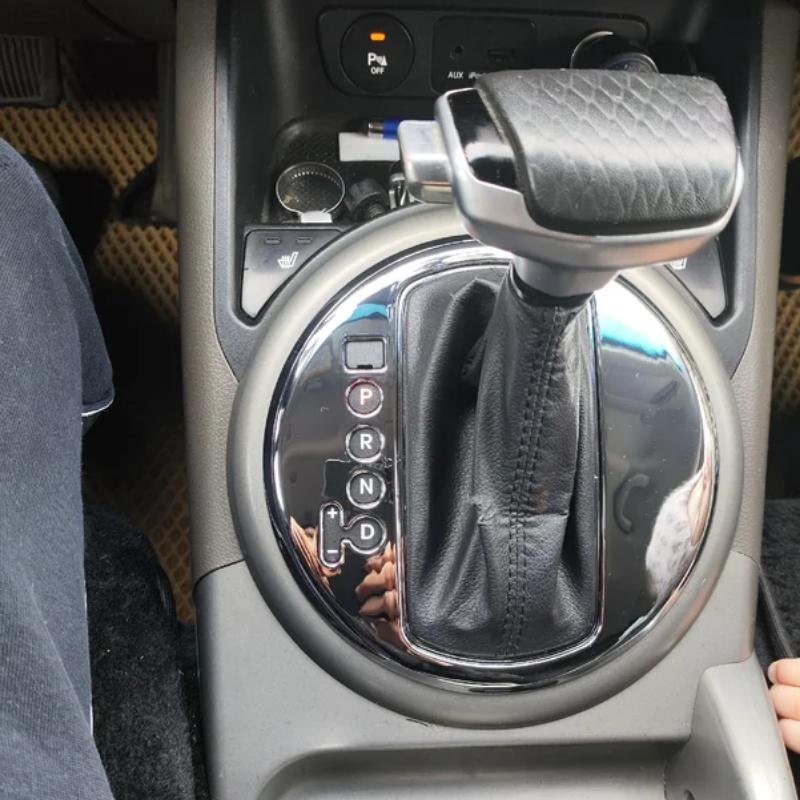 For Kia Sportage SL Sportage 3 2011 - 2015 LHD AT Car Gear Head Shift Knob Panel Cover Trim ABS Chrome Sticker