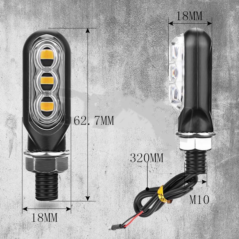 Motorcycle Mini LED Turn Signal Lights Amber Flowing Directional Signal Lamp Intermitentes Moto For Kawasaki Yamaha Cafe Racer