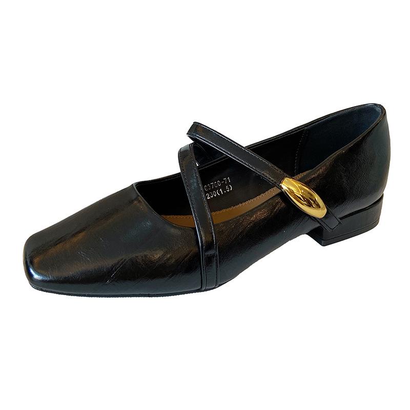 G3760-71 French temperament with skirt thick heel single shoes women's 2025 spring and summer new commuter women's shoes evening shoes
