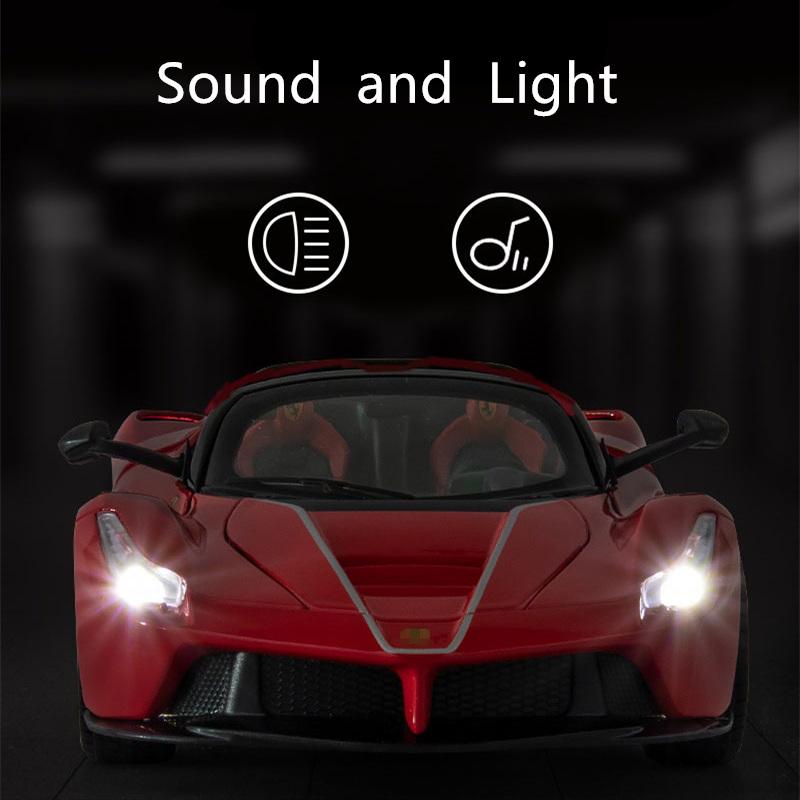 1/24 Laferrari Alloy Open Sports Car Model Diecasts & Toy Vehicles Metal Car Model Simulation Sound and Light Kids Gift