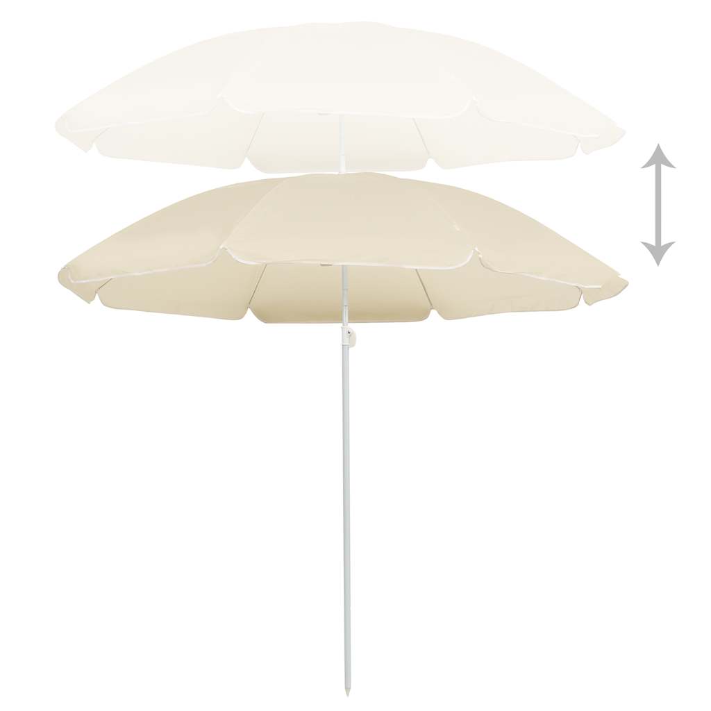Sun Umbrella with Steel Pole Sand Color 180 Cm