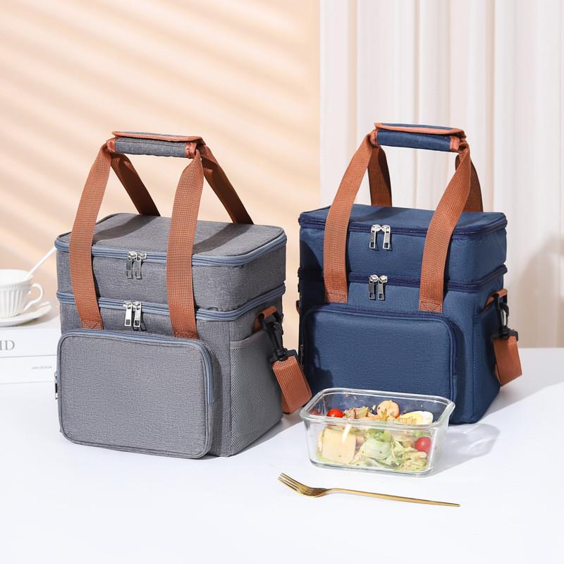 Layer Cooler Double Insulated Lunch Bag Adjustable Strap Cooler Outdoors Student