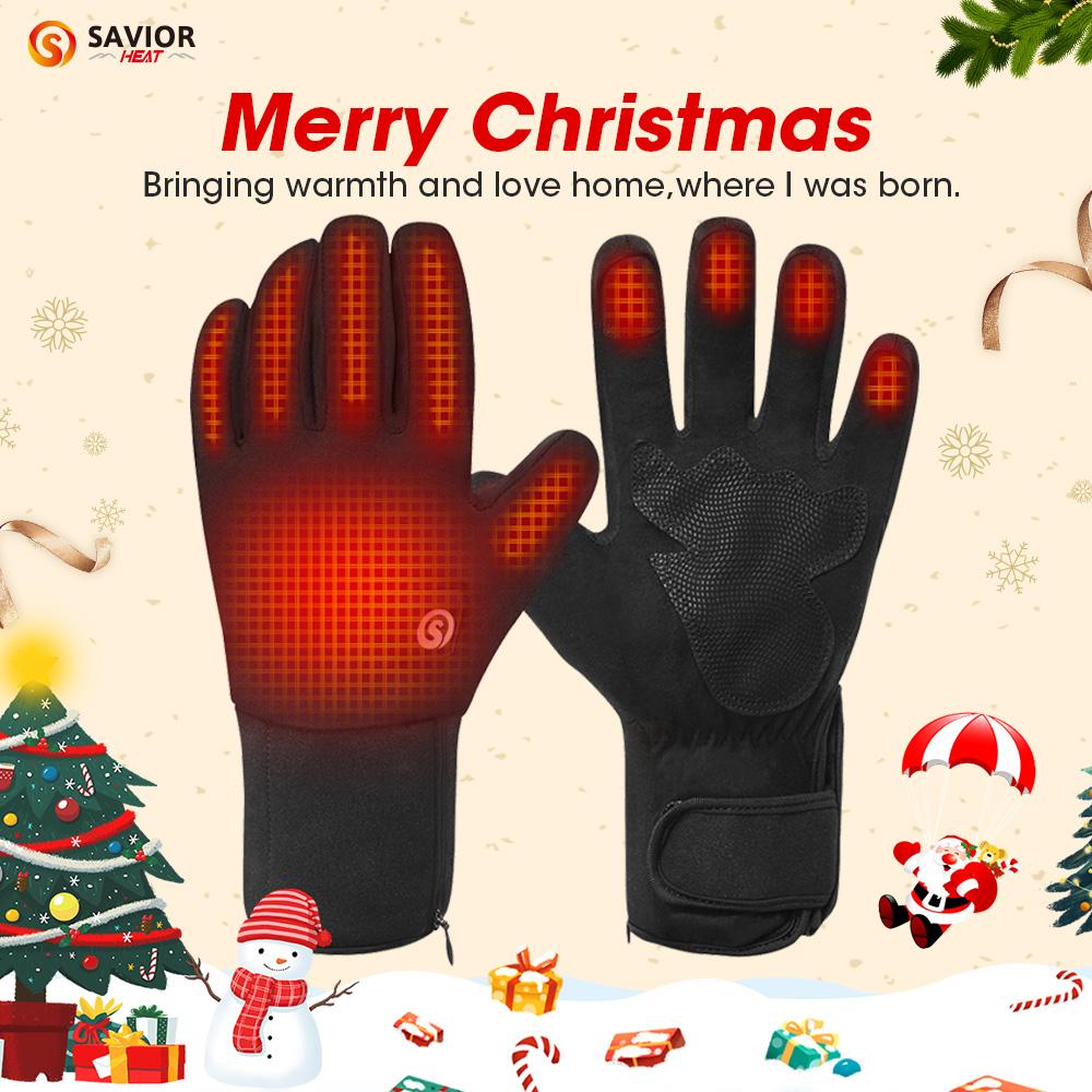 Savior Heat Winter Ski Heated Gloves Hand Warm Rechargeable Eelctric Battery for Men Women Keep Heating Outdoor Sports Gloves XS